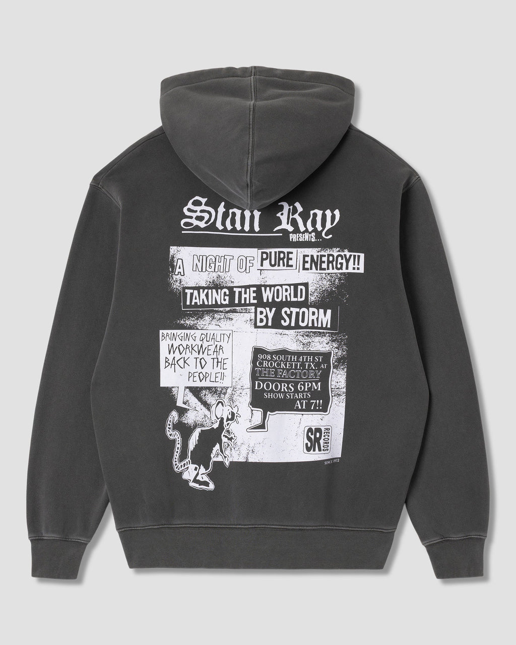 Hardcore Zip Hood - Washed Black