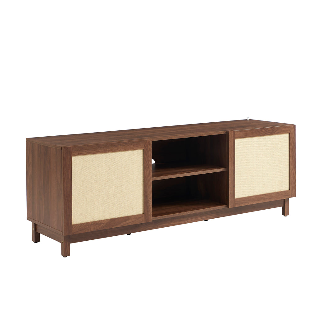 Haria - TV Unit - Walnut Effect and Rattan