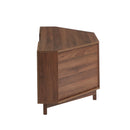 Meuble TV D'Angle - Haria - Effet Noyer & Rotin