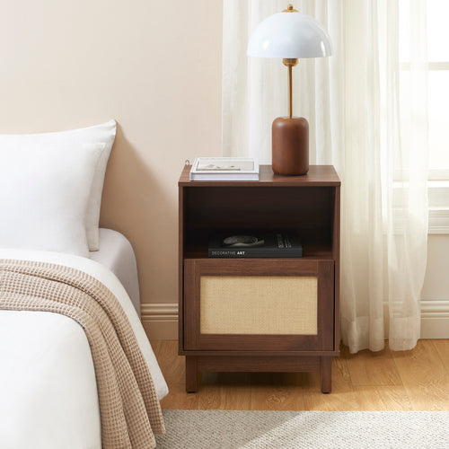 Bedside Table - Haria - Walnut Effect