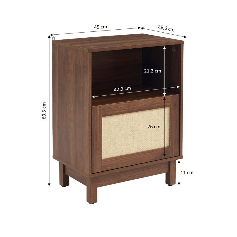 Table De Chevet - Haria - Effet Noyer