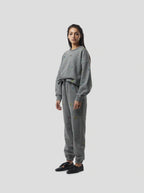 Pantalon Kiara In Grey Beaded Embroideried Fleece