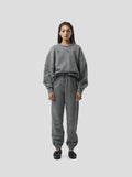 Pantalon Kiara In Grey Beaded Embroideried Fleece