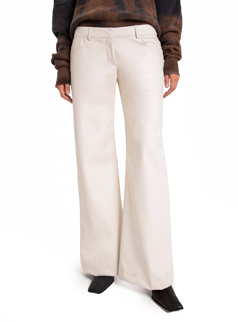 Harlow faux leather pants - Blanc