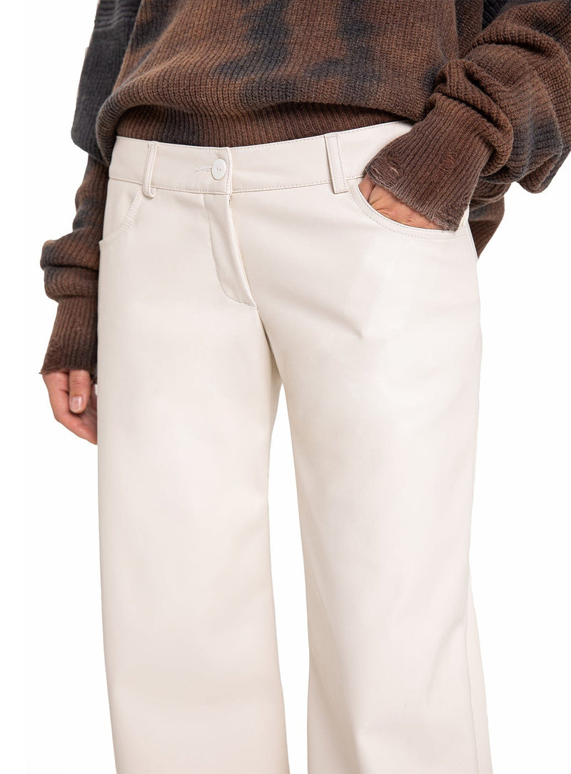 Harlow faux leather pants - Blanc