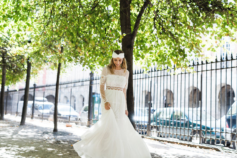 Robe Longue Folk - Blanc Soie