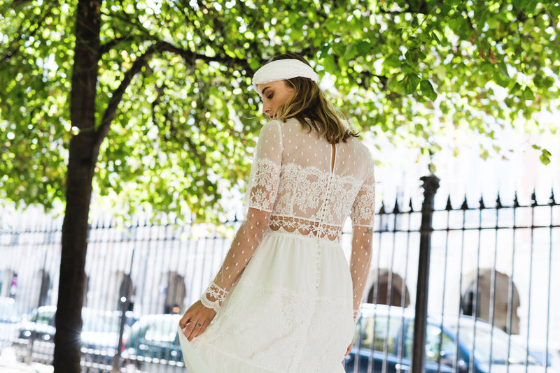 Robe Longue Folk - Blanc Soie