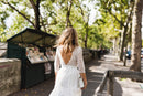 Robe Longue Joséphine Avec Traîne - Blanc Soie