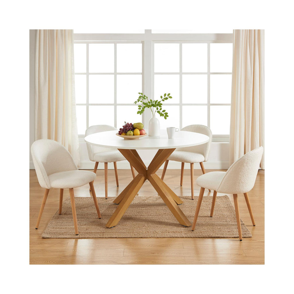 Mesa de comedor Harry - Blanco y efecto roble