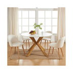 Mesa de comedor Harry - Blanco y efecto roble