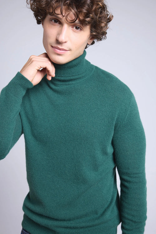 Pull Col Roule Harry - Vert Bouteille - Homme