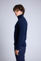 Harry Roll Neck Jumper - Navy Blue - Men