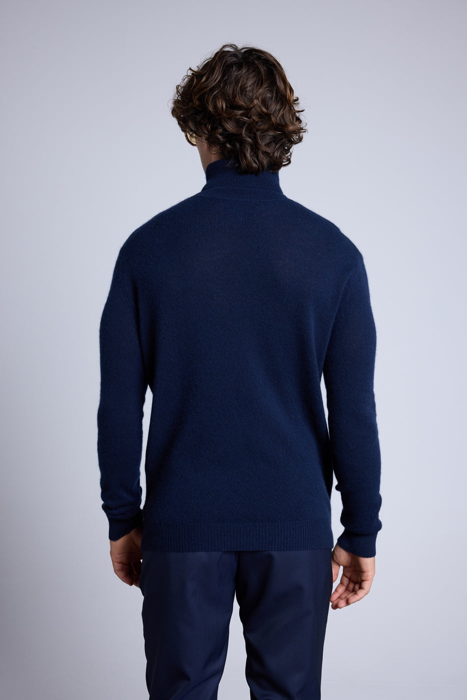 Harry Roll Neck Jumper - Navy Blue - Men
