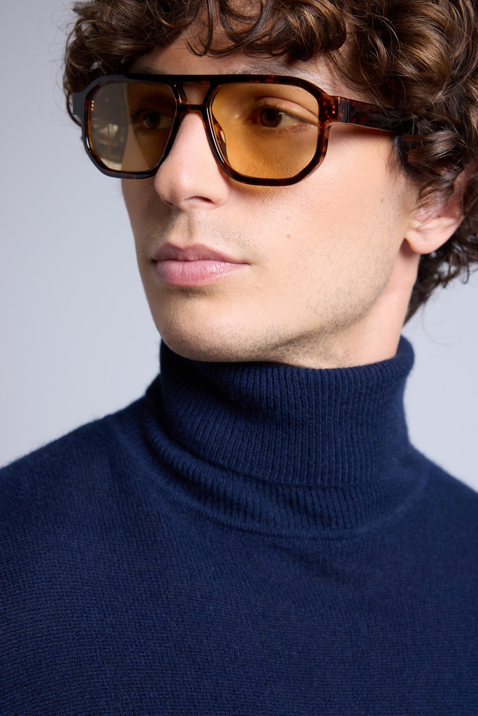 Harry Roll Neck Jumper - Navy Blue - Men