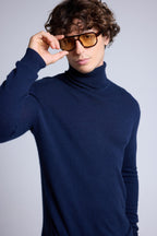 Harry Roll Neck Jumper - Navy Blue - Men