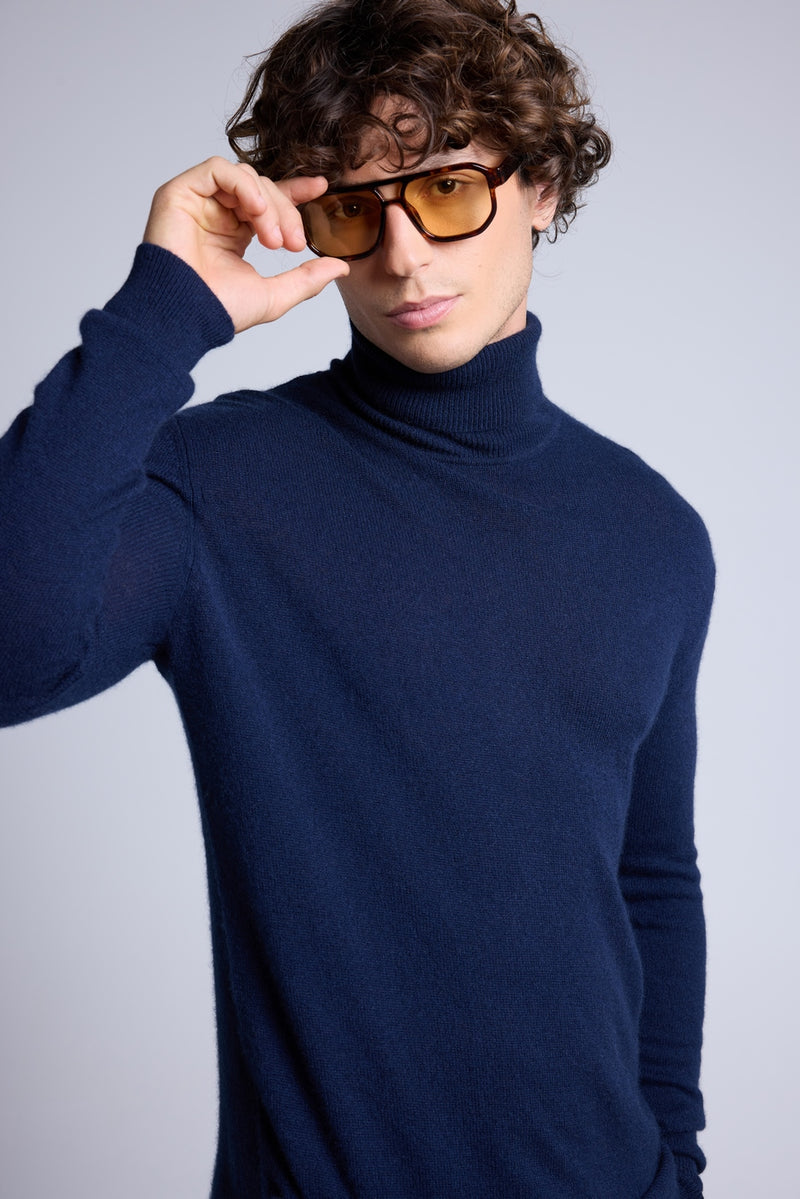 Pull Col Roule Harry - Bleu Marine - Homme