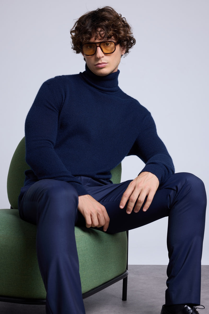 Pull Col Roule Harry - Bleu Marine - Homme