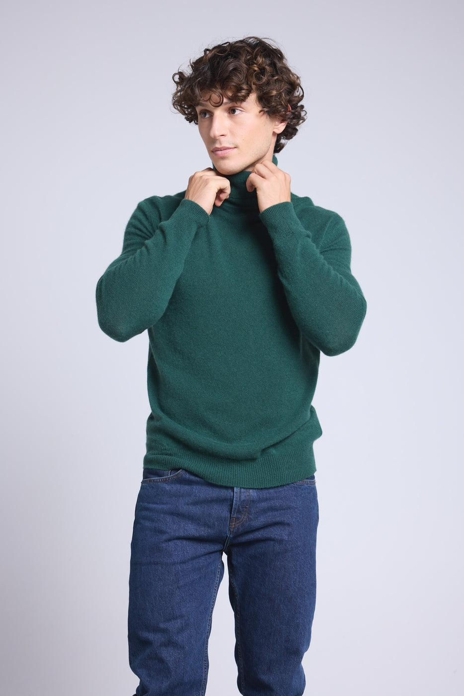 Pull Col Roule Harry - Vert Bouteille - Homme
