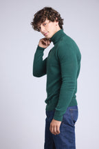 Pull Col Roule Harry - Vert Bouteille - Homme