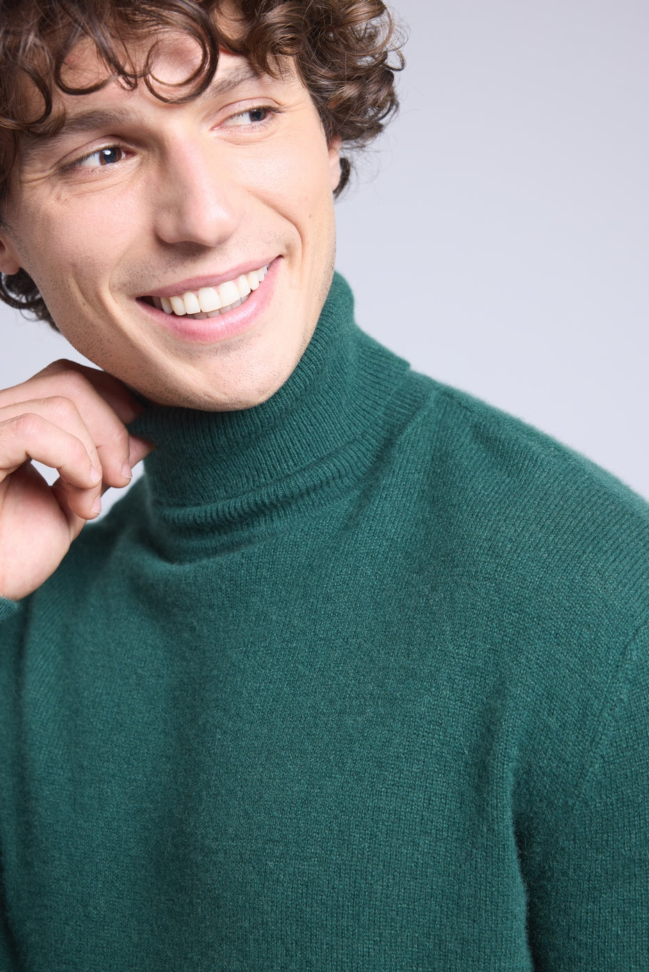 Pull Col Roule Harry - Vert Bouteille - Homme