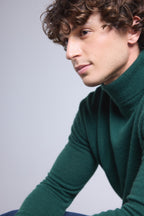 Pull Col Roule Harry - Vert Bouteille - Homme