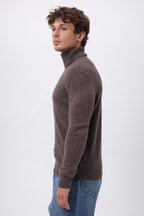 Rollkragenpullover Harry – Meliertes Braun – Herren – 100 % Kaschmir