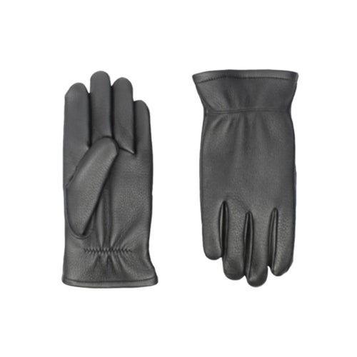 Gants Harry Cuir Doublés Lapin - Noir - Homme