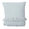 Washed Linen Cushion Cover with Fringed Finishes Hartyfrange - Aqua