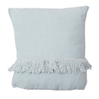 Washed Linen Cushion Cover with Fringed Finishes Hartyfrange - Aqua