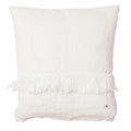 Washed Linen Cushion Cover with Fringed Finishes - Pink