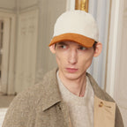 Casquette En Velours Côtelé Écrue Et Cognac
