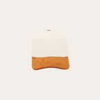 Casquette En Velours Côtelé Écrue Et Cognac
