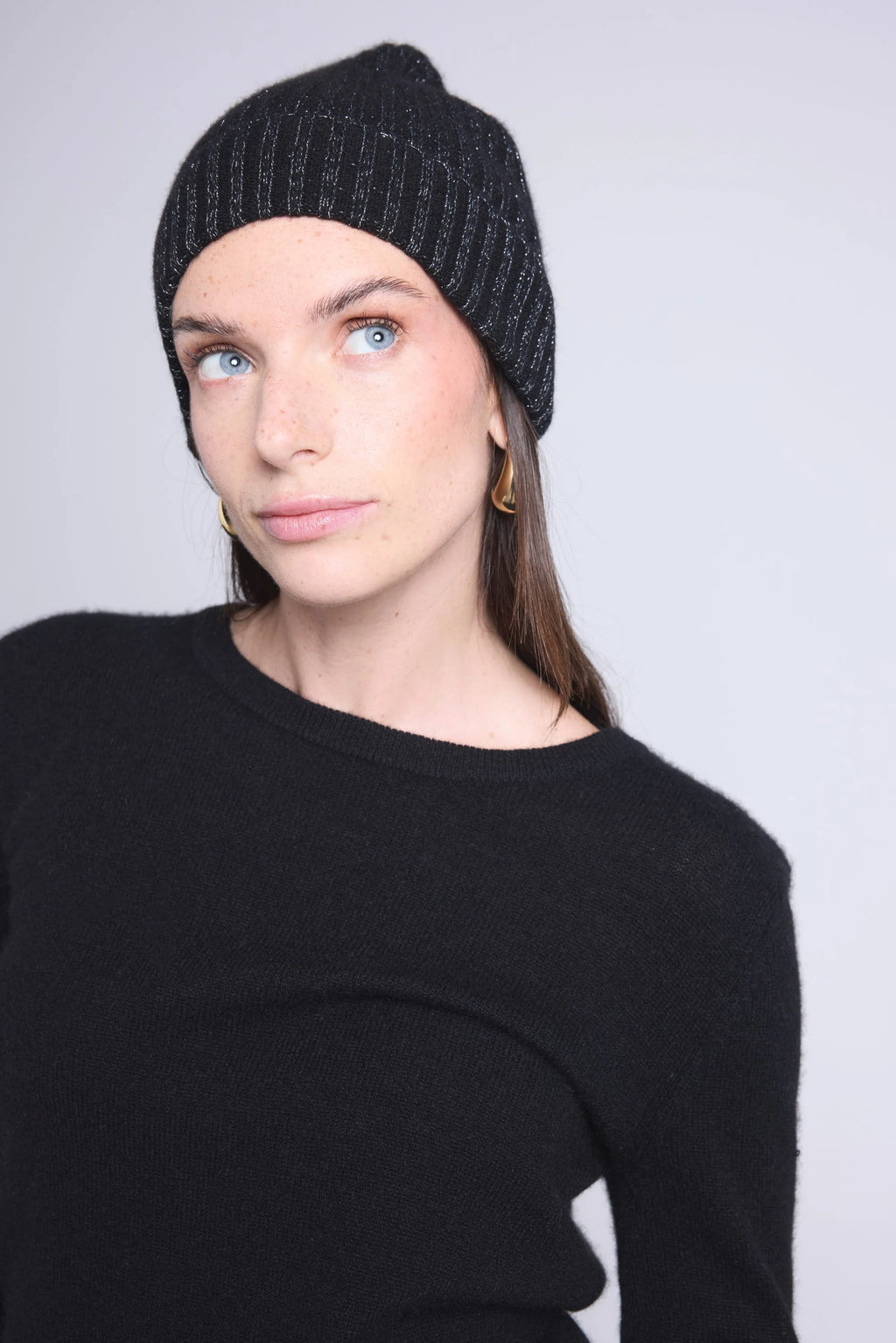 Gorro unisex Lurex Hat - Negro lurex plateado - Unisex