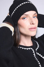 Bonnet Unisexe Surpiqures Hat - Noir Blanc - Mixte