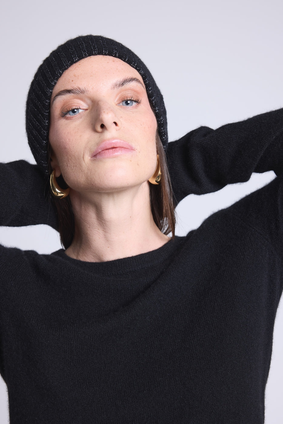 Gorro unisex Lurex Hat - Negro lurex plateado - Unisex