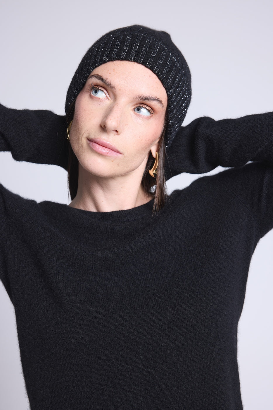 Gorro unisex Lurex Hat - Negro lurex plateado - Unisex
