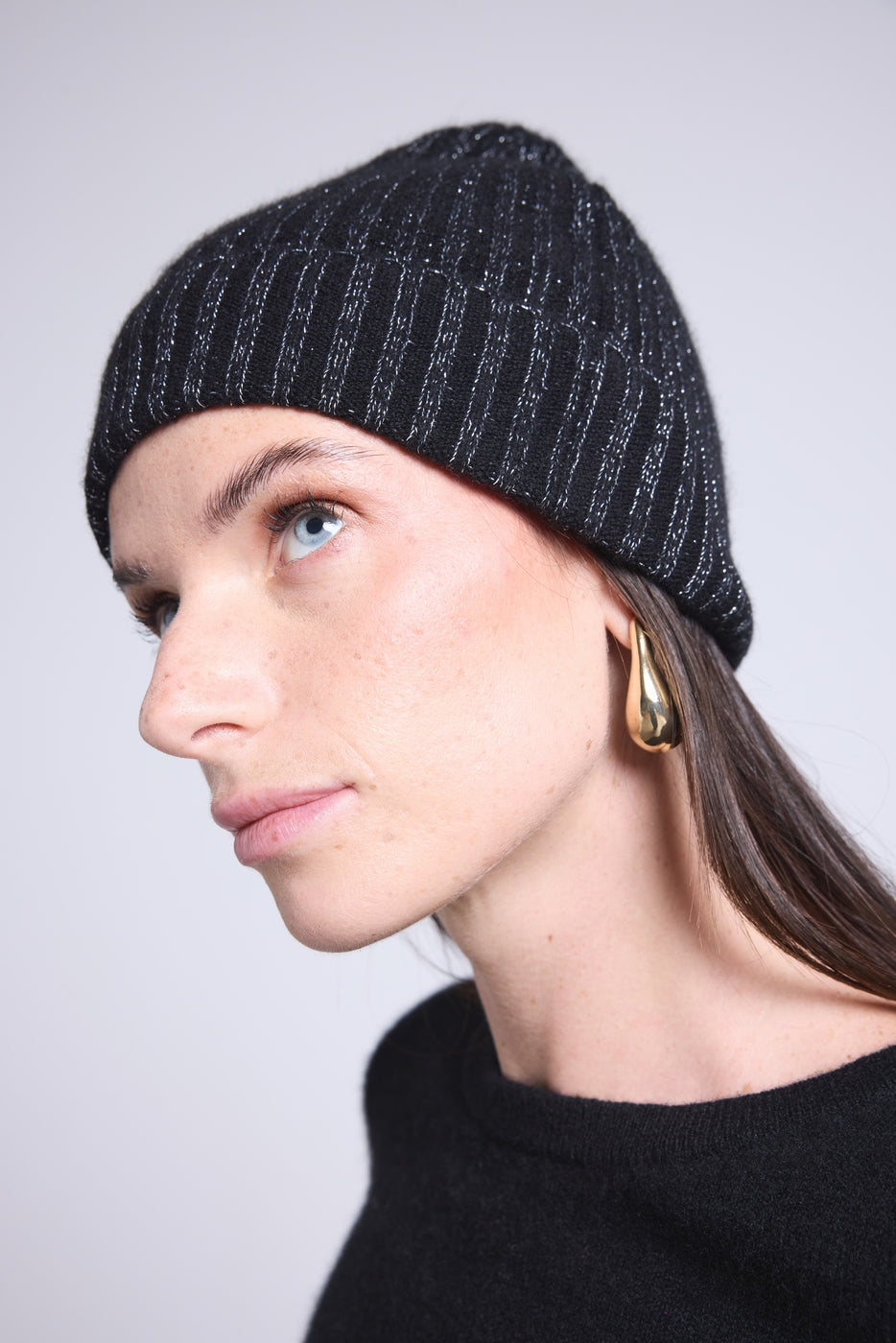 Gorro unisex Lurex Hat - Negro lurex plateado - Unisex