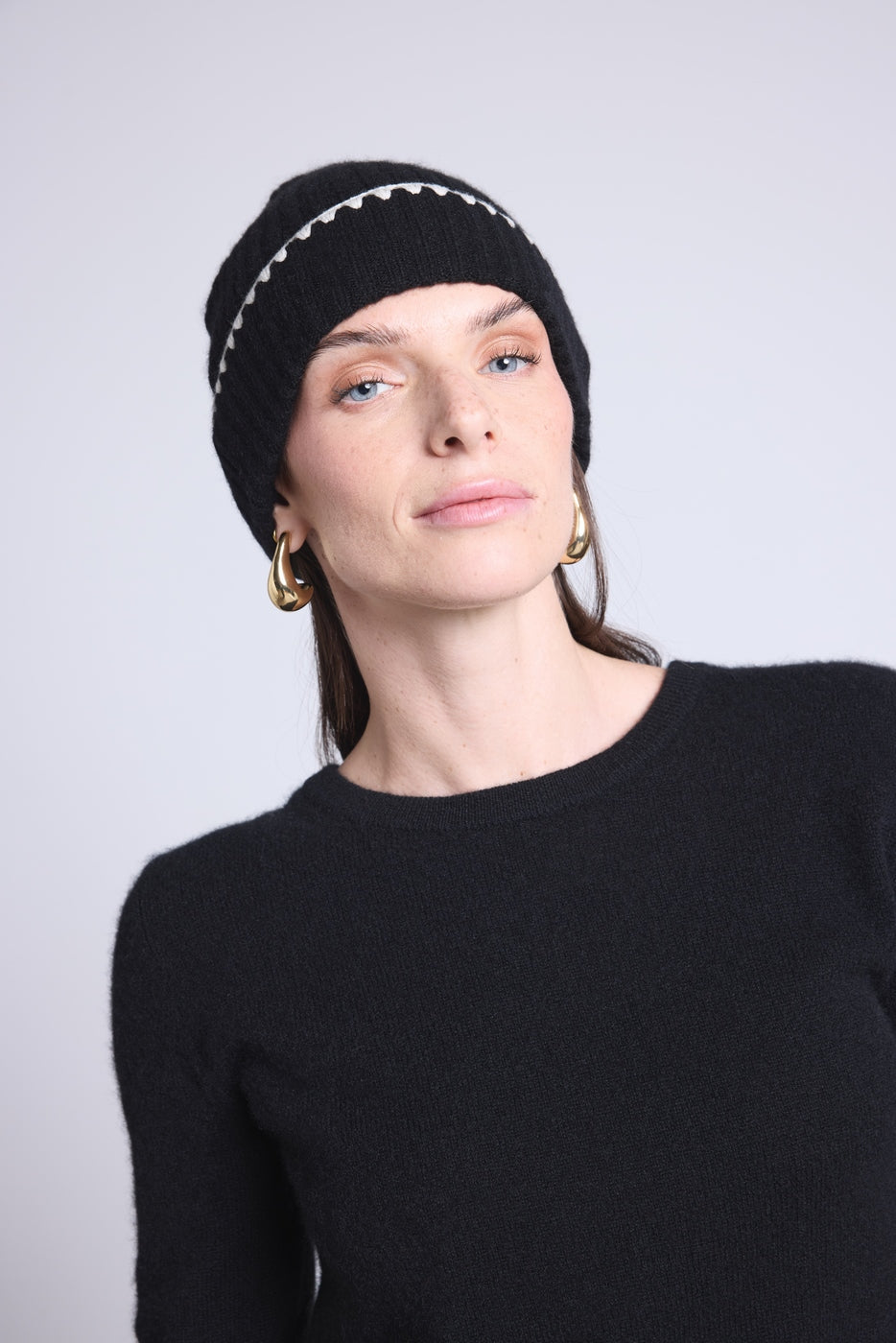 Bonnet Unisexe Surpiqures Hat - Noir Blanc - Mixte