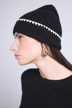 Bonnet Unisexe Surpiqures Hat - Noir Blanc - Mixte