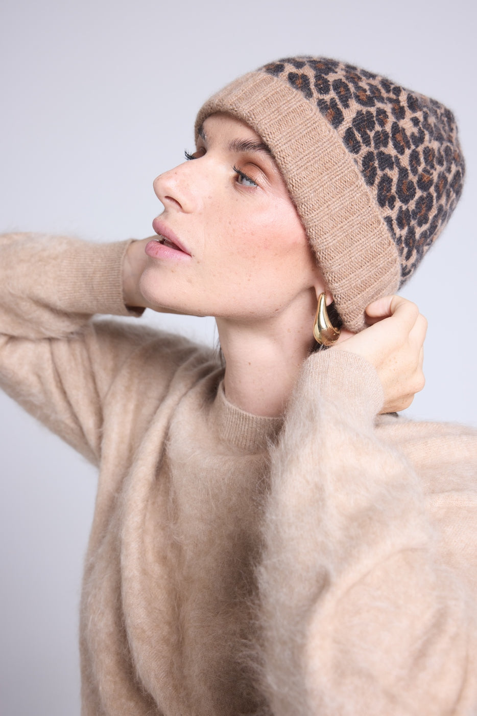 Bonnet Unisexe Leopard Hat - Beige Leopard - Mixte