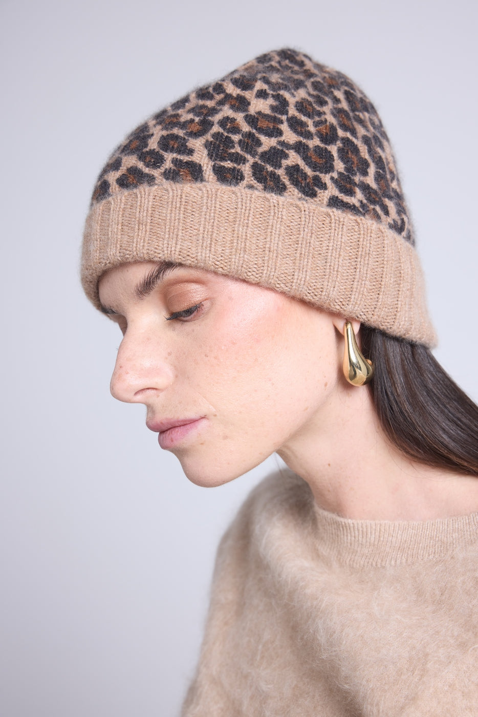 Bonnet Unisexe Leopard Hat - Beige Leopard - Mixte