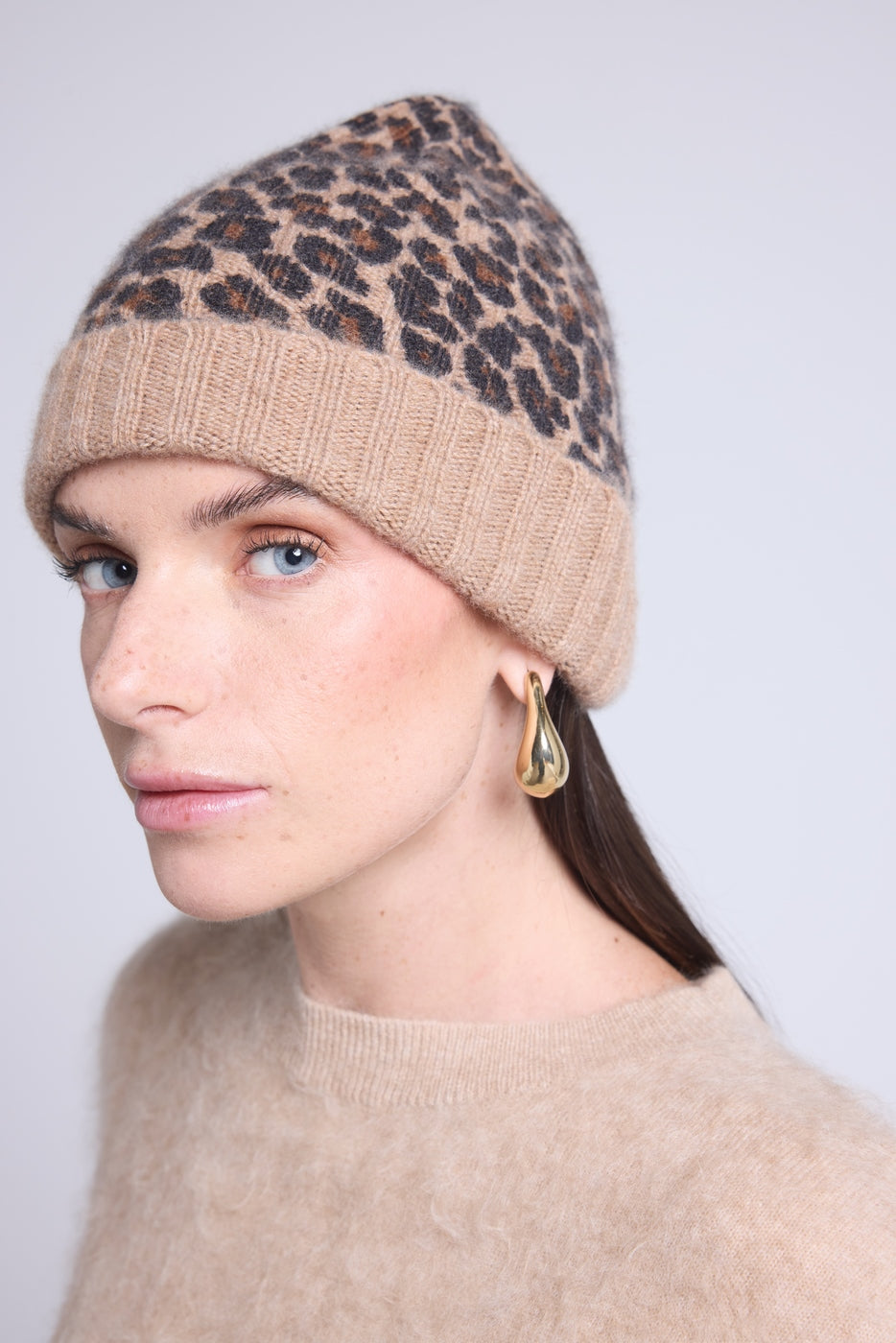 Bonnet Unisexe Leopard Hat - Beige Leopard - Mixte