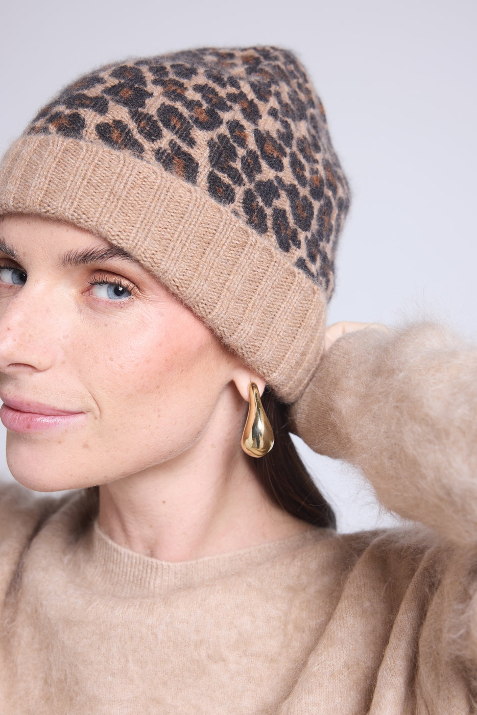 Bonnet Unisexe Leopard Hat - Beige Leopard - Mixte