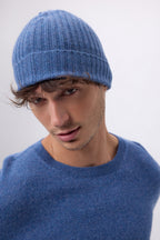 Beanie - Denim Blue - Unisex - 100% Cashmere