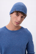 Beanie - Denim Blue - Unisex - 100% Cashmere