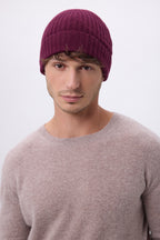 Beanie - Wine Red - Unisex - 100% Cashmere