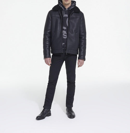 The Kooples - Blouson Biker En Fausse Fourrure - Homme