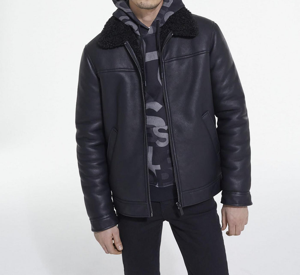The Kooples - Blouson Biker En Fausse Fourrure - Homme