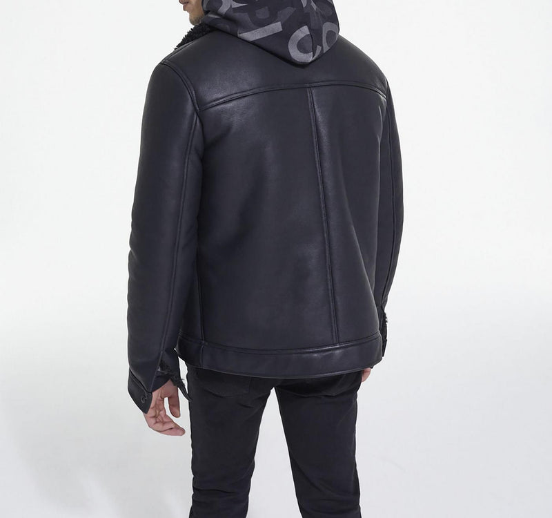 The Kooples - Blouson Biker En Fausse Fourrure - Homme