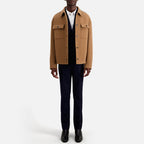 The Kooples - Blouson Surchemise Brode Au Dos Avec Pipping Cuir - Homme